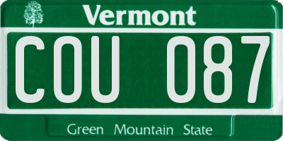 VT license plate COU087