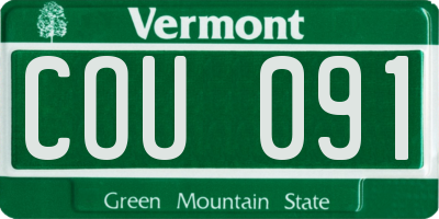 VT license plate COU091