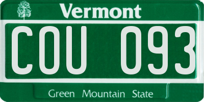 VT license plate COU093