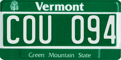 VT license plate COU094