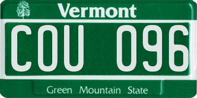 VT license plate COU096