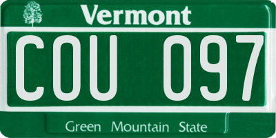 VT license plate COU097
