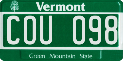 VT license plate COU098