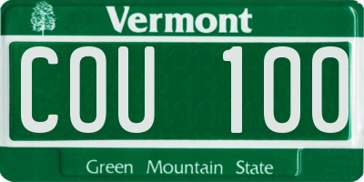 VT license plate COU100