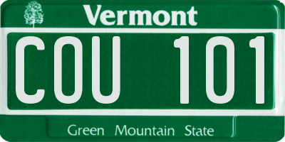 VT license plate COU101