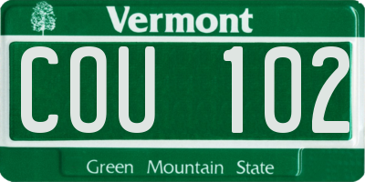VT license plate COU102