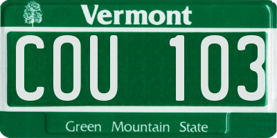 VT license plate COU103