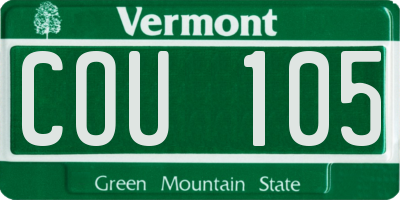 VT license plate COU105