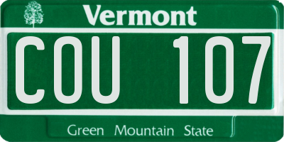 VT license plate COU107
