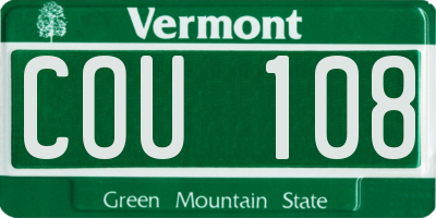 VT license plate COU108