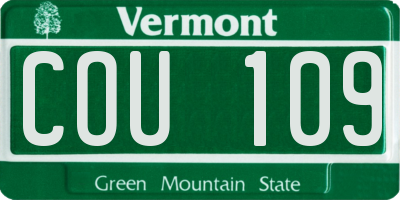 VT license plate COU109
