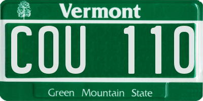 VT license plate COU110