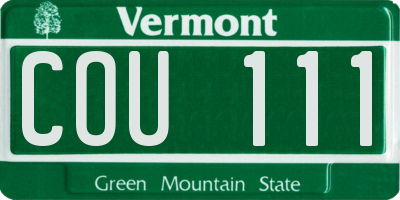 VT license plate COU111