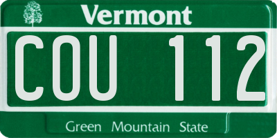VT license plate COU112