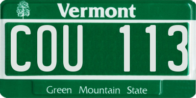 VT license plate COU113