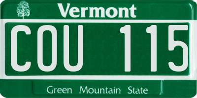 VT license plate COU115