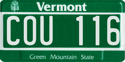VT license plate COU116