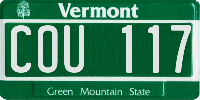 VT license plate COU117