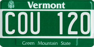 VT license plate COU120