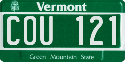 VT license plate COU121