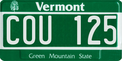 VT license plate COU125