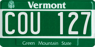 VT license plate COU127