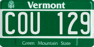VT license plate COU129