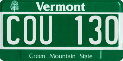 VT license plate COU130