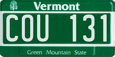VT license plate COU131
