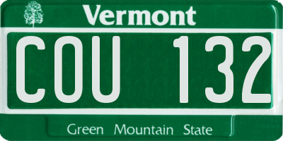 VT license plate COU132