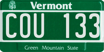 VT license plate COU133