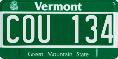 VT license plate COU134