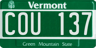 VT license plate COU137