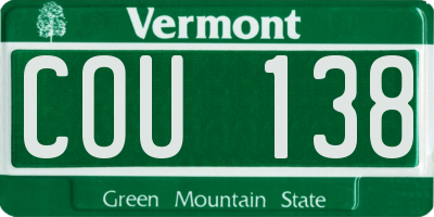 VT license plate COU138