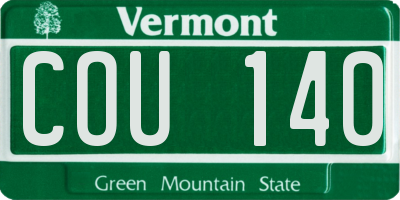 VT license plate COU140