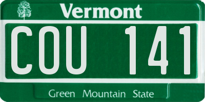 VT license plate COU141