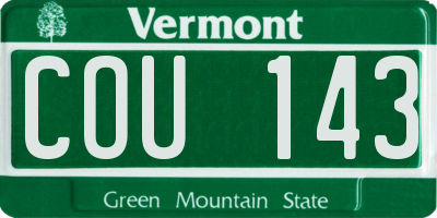 VT license plate COU143