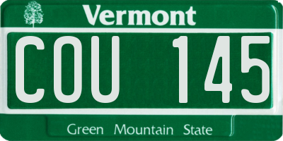 VT license plate COU145