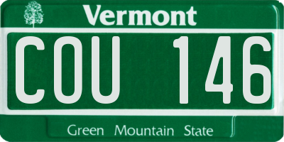 VT license plate COU146