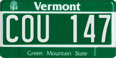 VT license plate COU147