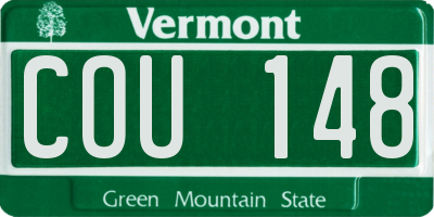 VT license plate COU148
