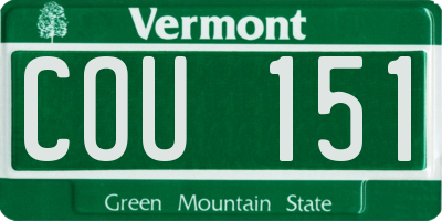 VT license plate COU151