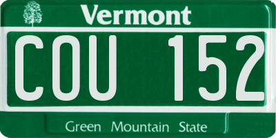 VT license plate COU152