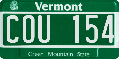 VT license plate COU154