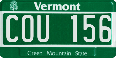 VT license plate COU156