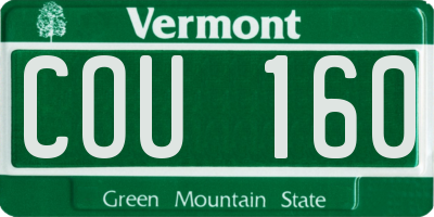 VT license plate COU160