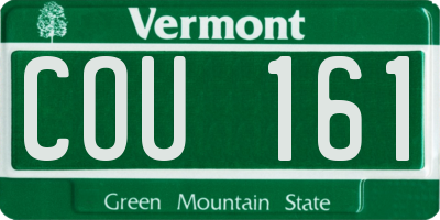 VT license plate COU161