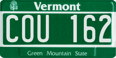 VT license plate COU162