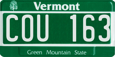 VT license plate COU163