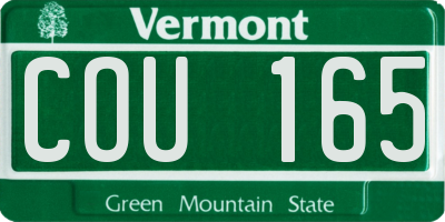 VT license plate COU165